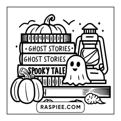 100 Bold and Easy Cute Halloween Coloring Pages Printable PDF Instant Download