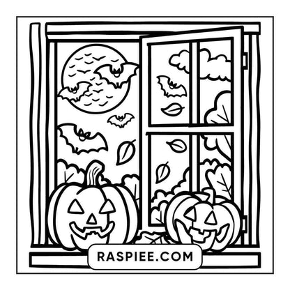 100 Bold and Easy Cute Halloween Coloring Pages Printable PDF Instant Download