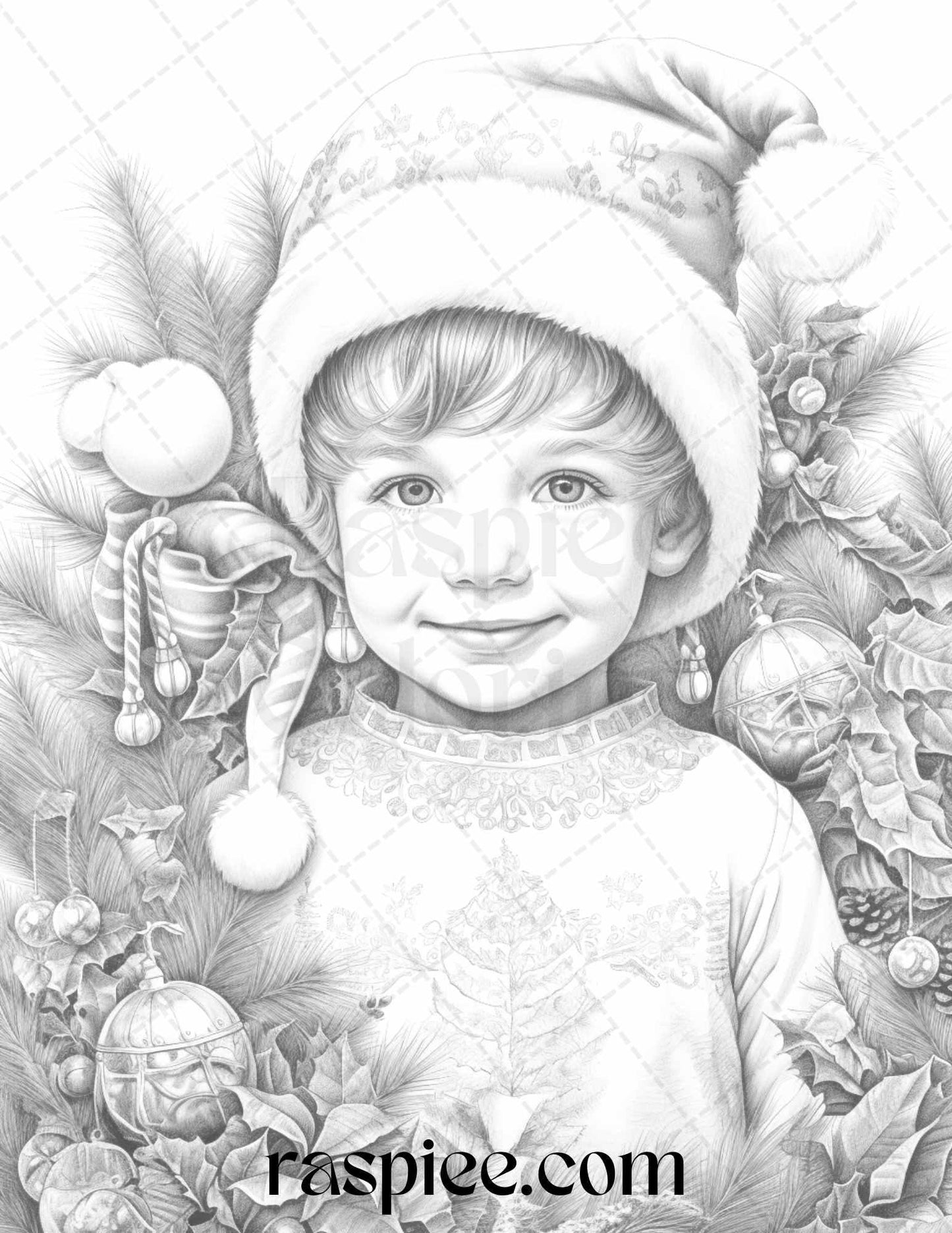 110 Christmas Elves Grayscale Coloring Pages Printable for Adults Kids, PDF File Instant Download