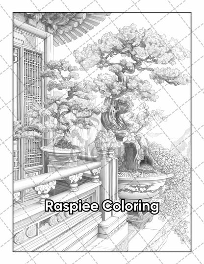 50 Balcony Garden Adult Coloring Pages Printable PDF Instant Download