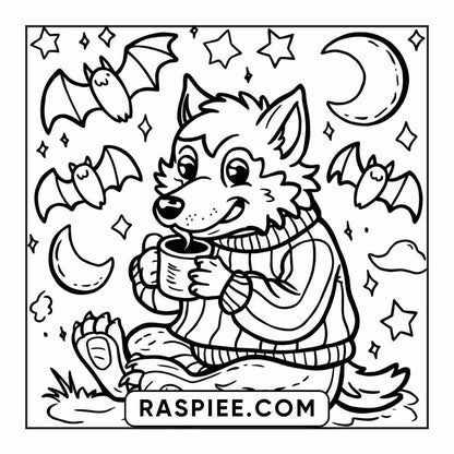 84 Cozy Halloween Bold & Easy Coloring Pages Printable PDF Instant Download