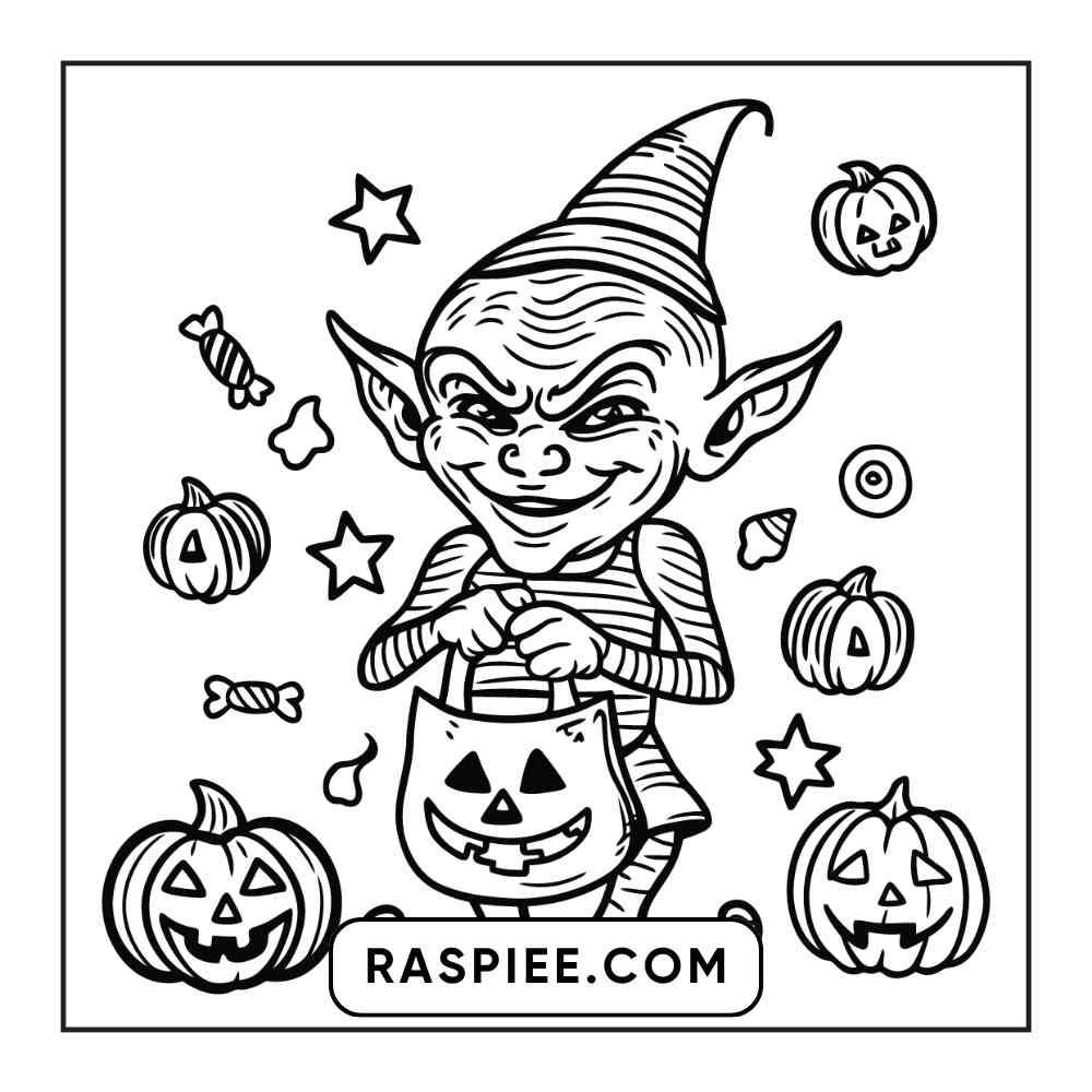 100 Bold and Easy Cute Halloween Coloring Pages Printable PDF Instant Download