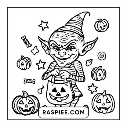 100 Bold and Easy Cute Halloween Coloring Pages Printable PDF Instant Download