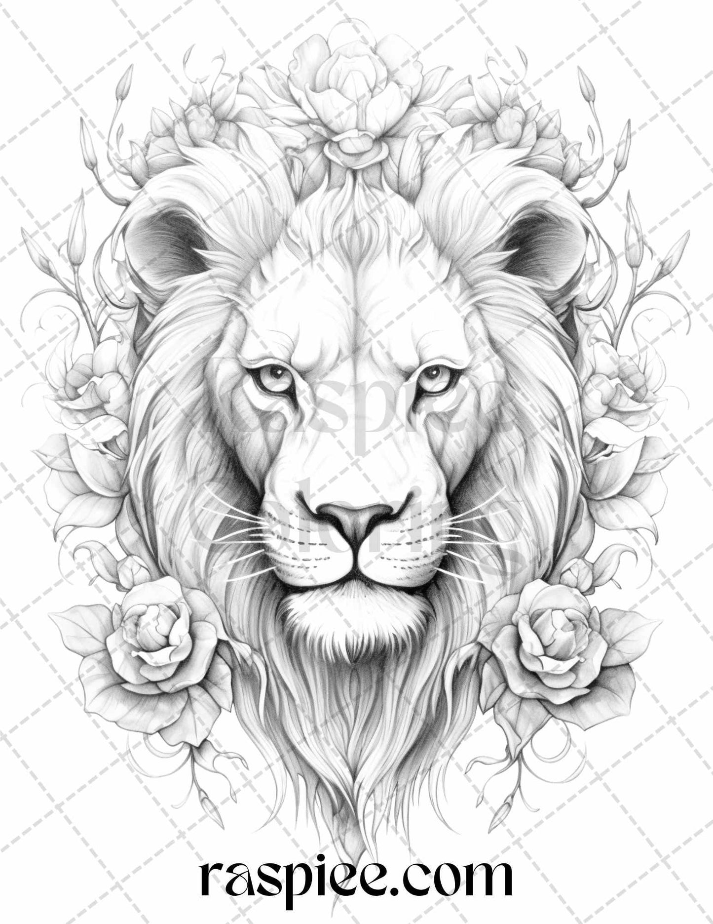 40 Beautiful Tattoos Grayscale Coloring Pages Printable for Adults, PDF File Instant Download