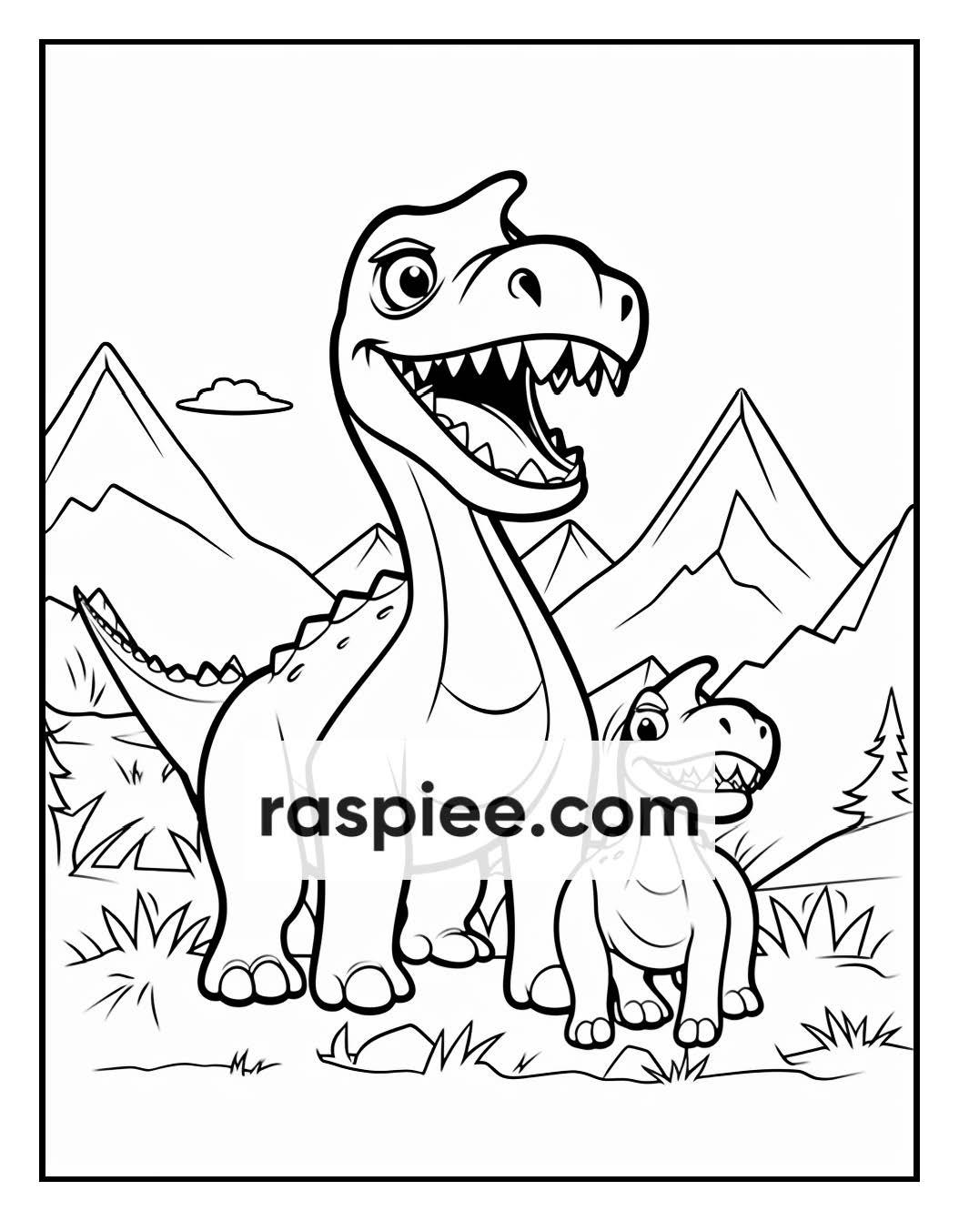 250 Adorable Dinosaur Coloring Pages for Kids, Fun & Educational Activity Printable PDF Instant Download