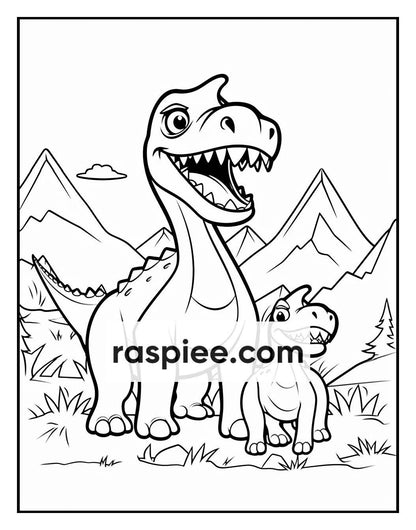 250 Adorable Dinosaur Coloring Pages for Kids, Fun & Educational Activity Printable PDF Instant Download