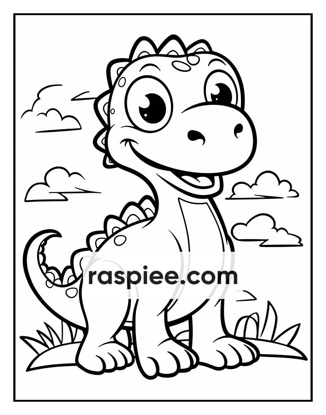 250 Adorable Dinosaur Coloring Pages for Kids, Fun & Educational Activity Printable PDF Instant Download