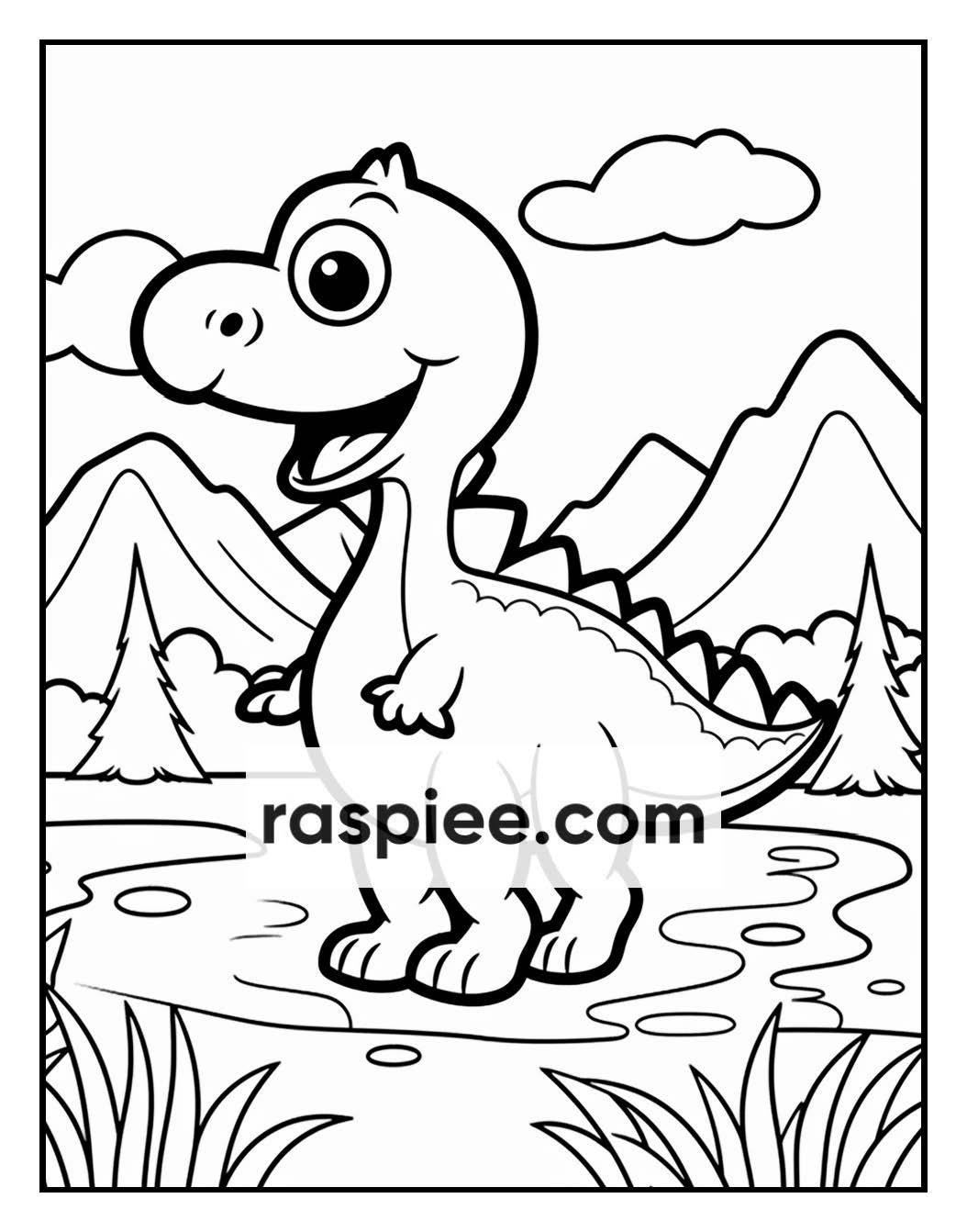 250 Adorable Dinosaur Coloring Pages for Kids, Fun & Educational Activity Printable PDF Instant Download