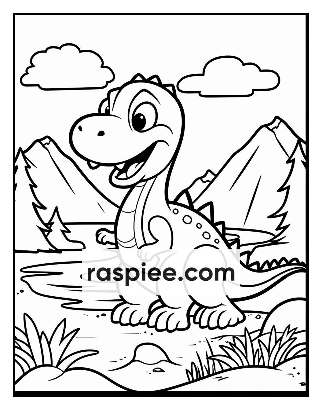 250 Adorable Dinosaur Coloring Pages for Kids, Fun & Educational Activity Printable PDF Instant Download