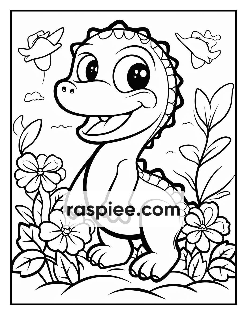 250 Adorable Dinosaur Coloring Pages for Kids, Fun & Educational Activity Printable PDF Instant Download