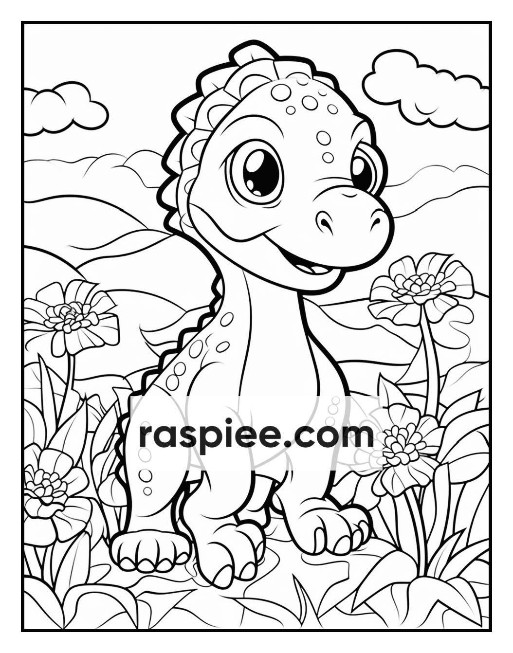 250 Adorable Dinosaur Coloring Pages for Kids, Fun & Educational Activity Printable PDF Instant Download