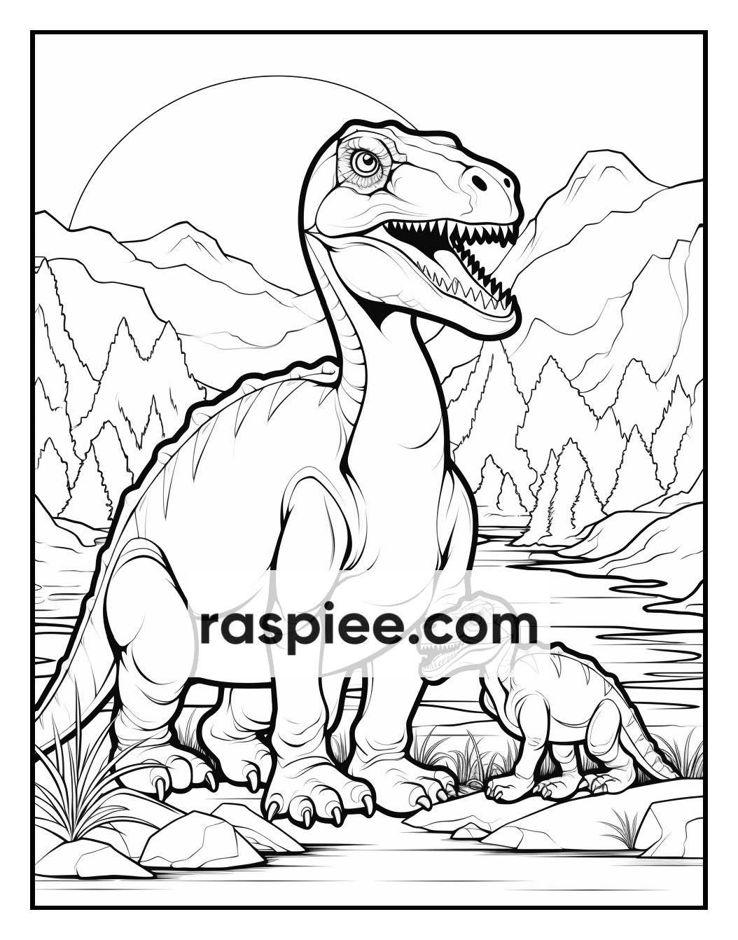 250 Adorable Dinosaur Coloring Pages for Kids, Fun & Educational Activity Printable PDF Instant Download